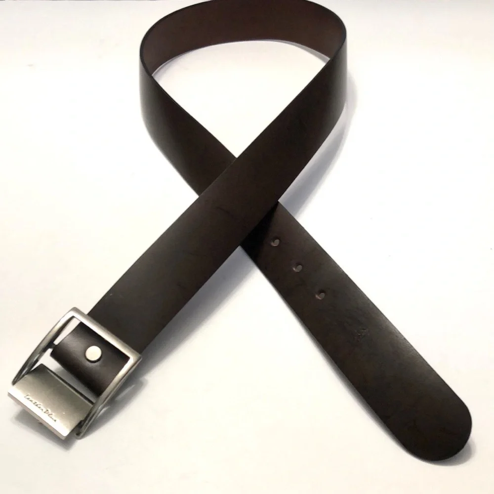 Leather Plus Brown Silver Spanish Leather Belt size 32